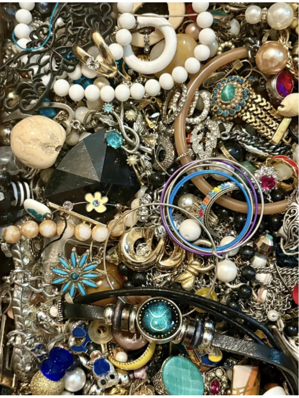 1 - 2 LB Mixed Jewelry LOT Modern and Vintage ALL WEARABLE Bulk LOT